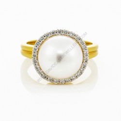 11mm South Sea Pearl Diamond Ring